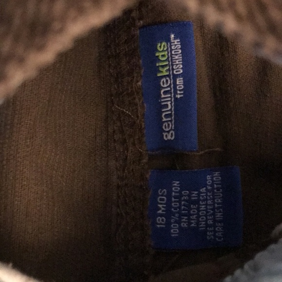 GENUINE KIDS 18M Corduroy Overalls W Long Sleeve Onsie - Picture 8 of 8